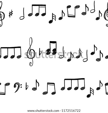 music notes clefs seamless