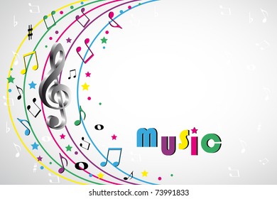 Music notes - color background