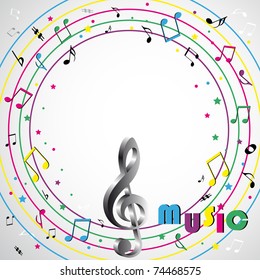 Music notes - color background