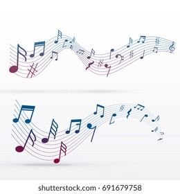 music notes colorful background