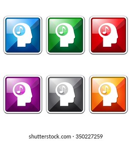 Music Notes Colorful Vector Icon Button
