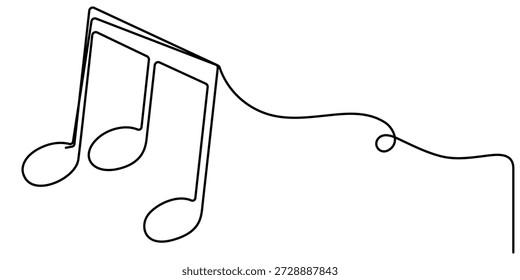 A música observa um desenho contínuo de uma linha, ilustração vetorial de contorno minimalista, em fundo branco. 