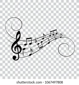 Music notes, design element, isolated, vector illustration.