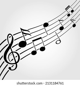 Music notes design element isolated on white background. Vector illustration