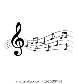 Music notes, design element, vector illustration.