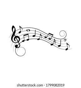 Musical Design Elementmusic Notessymbolsvector Illustration Vector ...