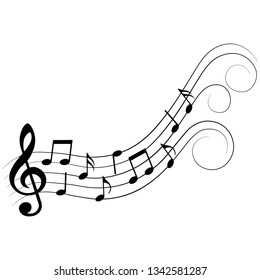 Music notes, design elements, vector illustration.