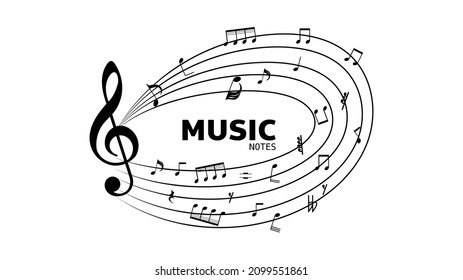 Music notes design logo background on white background , Flat Modern design , illustration Vector EPS 10