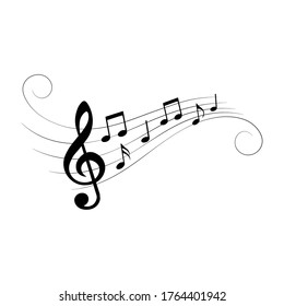 Music Notes Design Swirls Vector Illustration Stock Vector (Royalty ...