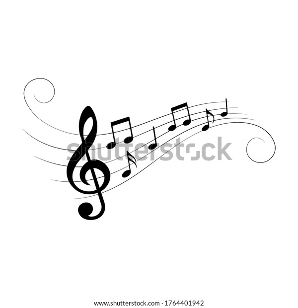 Music Notes Design Swirls Vector Illustration Stock Vector (Royalty ...