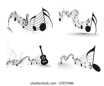 Music notes for design use, vector illustration