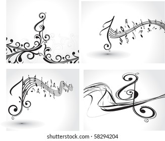 Music notes for design use, vector illustration.