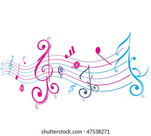 Music notes for design use of your project, vector illustration