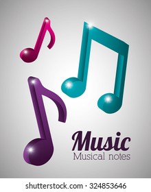 Music notes design, vector illustration eps10