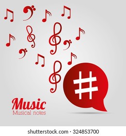 Music notes design, vector illustration eps10