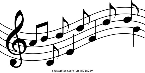 Music Notes Digital EPS Vector graphics File