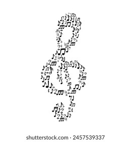 Music Notes Drawing Vector, Abstract circle pattern structure of music note, musical clef notes