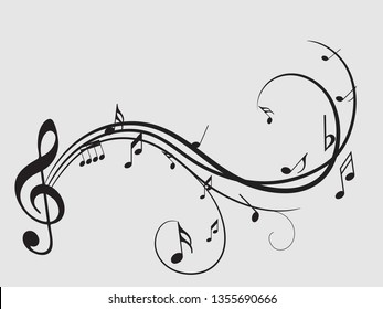 Music Notes Fantasy Abstract Musical Background Stock Vector (royalty 