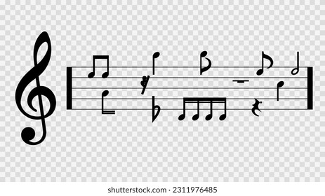 Music notes Flat Modern design , isolated on transparent background , illustration Vector EPS 10