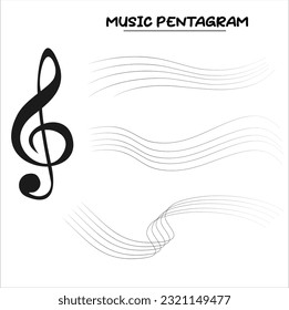 Music notes flat vector set isolated on black and white background. Song, melody or tune vector illustration. Music note icon for musical apps and websites. Music symbol. Music pentagram.