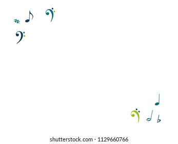 Music Notes Flying Chaos Vector Confetti. Music Symbols Texture Poster Background Elements. Party Night, Festival, Melody Notes Trail, Celebration or Concert. Decorative Sheets Chaos Pattern.
