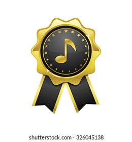 Music Notes golden Vector Icon Design