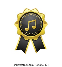 Music Notes golden Vector Icon Design