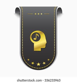Music Notes golden Vector Icon Design