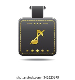 Music Notes golden Vector Icon Design