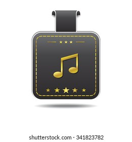 Music Notes golden Vector Icon Design