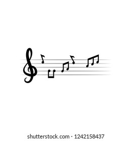 Music notes graphic design template vector illustration