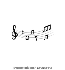 Music notes graphic design template vector illustration