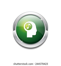 Music Notes Green Vector Icon Button