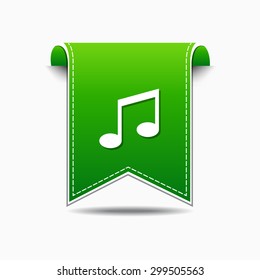 Music Notes Green Vector Icon Design