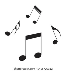 Music notes icon black isolated song melody or tune flat vector isolated for musical apps and websites