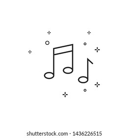 Music notes icon black isolated vector illustration 