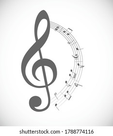 music notes icon concept background