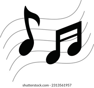 Music notes icon for music day