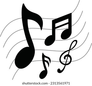 Music notes icon for music day