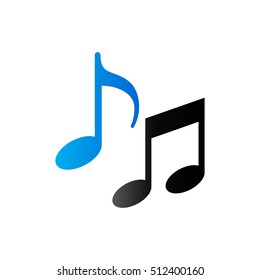 Music notes icon in duo tone color. Musical crotchets quaver