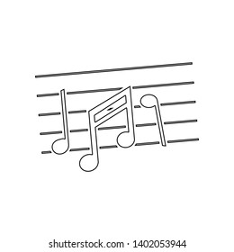 Music notes icon. Element of music instrument for mobile concept and web apps icon. Outline, thin line icon for website design and development, app development