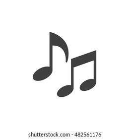 Music notes icon in flat color style. Musical sheets sign crotchets quaver