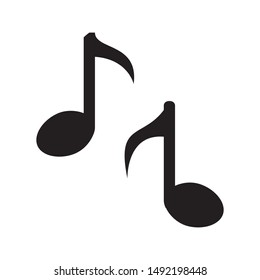 Music notes icon in flat design