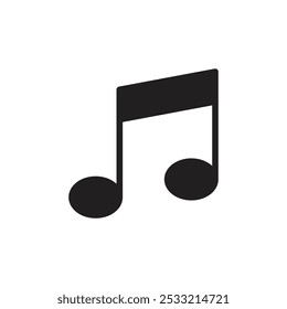 Music notes icon Flat line illustration