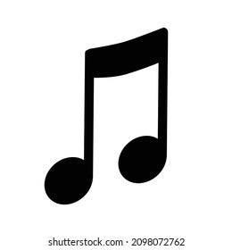 Music notes icon. Flat vector illustration. Note sign silhouette logo
