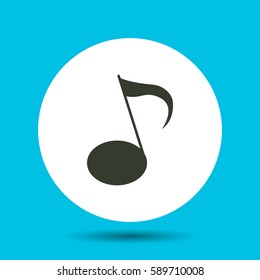 Music notes icon. Flat vector illustration in black on white background.