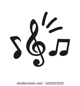 Music notes icon, group musical notes signs – stock vector