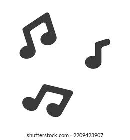 Symbol für Musik einzeln auf weißem Hintergrund.Vektorgrafik.