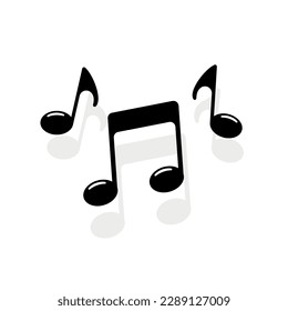 Icono de notas de música aislado en fondo blanco. Notas musicales, melodía o melodía. Material vectorial