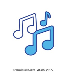 Music Notes icon isolated on a white background. Vector illustration.